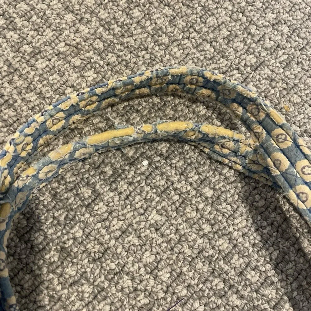 Vera Bradley Bag Villager Blue Yellow Large Shoulder Paisley Geometric Design - Picture 6 of 6